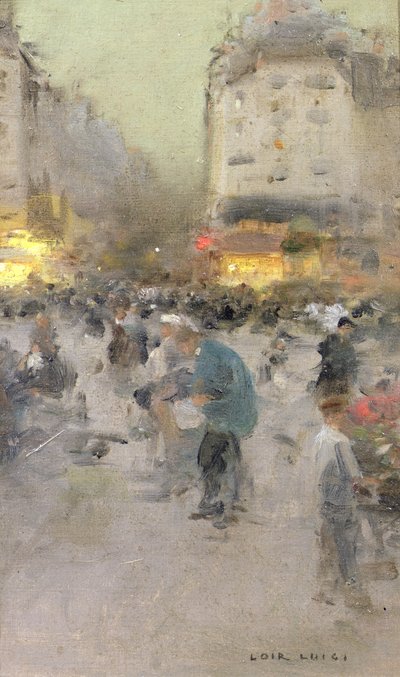 A Paris Street Scene by Luigi Loir